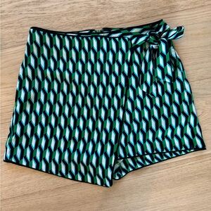 Women's Side Wrap Arrow Geo Green Mini Skort - DVF for Target - Size XS